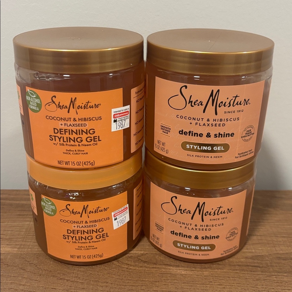 Shea Moisture Styling Hair Gel set of 4 15 oz NEW